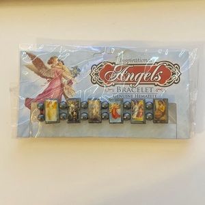 Bracelet Angle Inspirational angels Bead Stretch Genuine Hematite